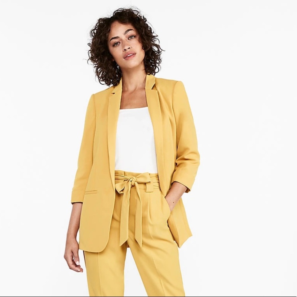 Express Boyfriend Cuff Sleeve Blazer